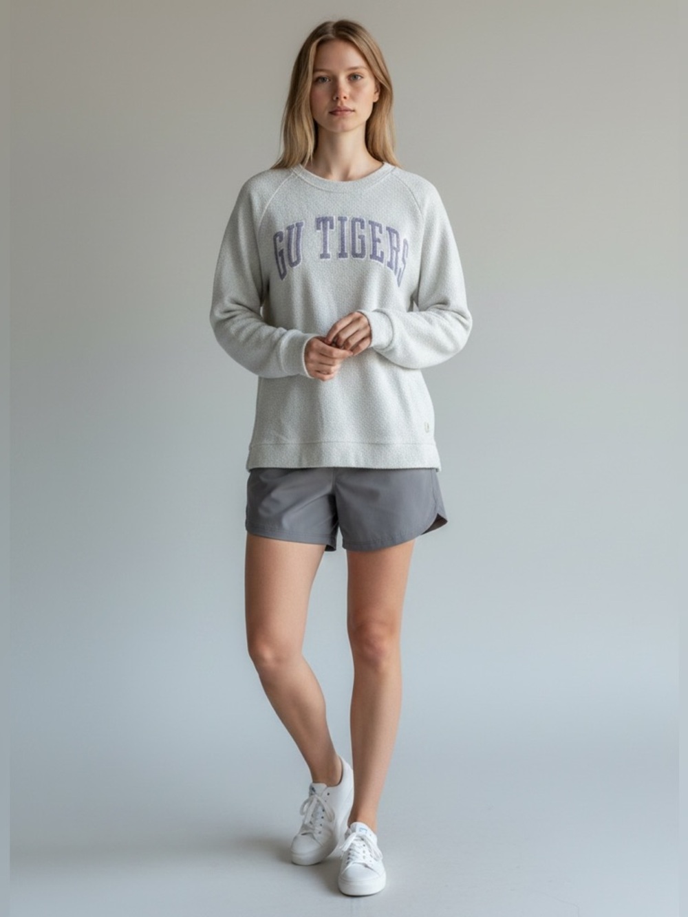 Pressbox Light Gray 'LSU TIGERS' Pullover Sweatshirt